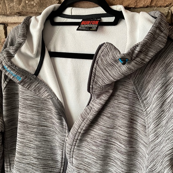 BURTON DRYRIDE XL SLUFF HOODIE FULL ZIP JACKET SNOWBOARD OUTDOOR SKI GRAY BLUE - Picture 4 of 10